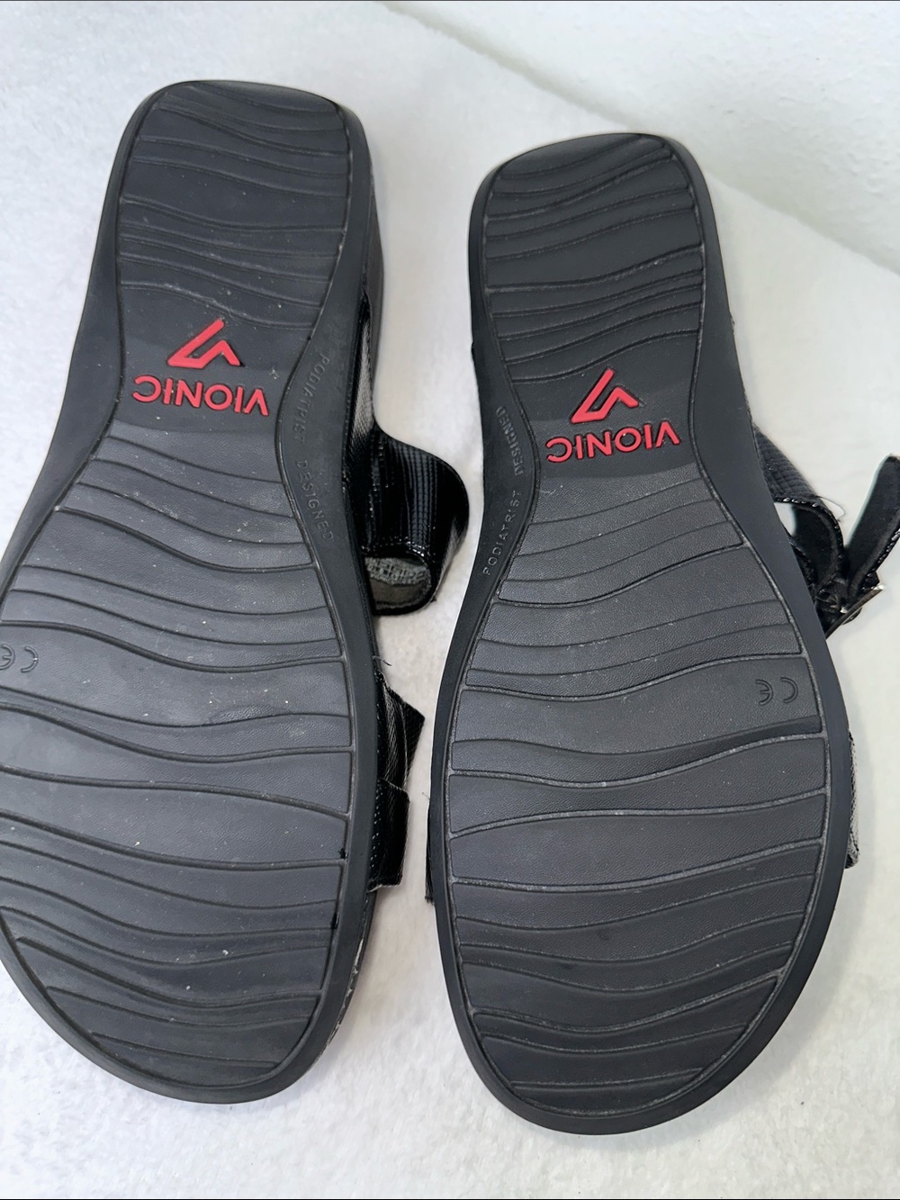 Vionic Black Pacific Rio Lizard Sandals Textured Platform Slide with Buckle - Picture 6 of 16